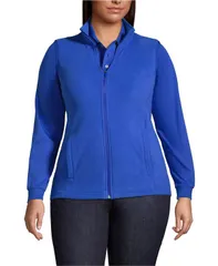 ランズエンド レディース アウター ジャケット・ブルゾン プラスサイズ ベスト フリース Lands End Womens Plusize Thermacheck 100 Fleece Vest Dark cobalt blue ブルー