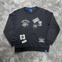 adidas オリジナル ロゴ クルー マルチ プリンティング スウェット XL