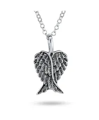 ブリング レディース アクセサリー ネックレス・チョーカー・ペンダントトップ レース Bling Jewelry Amulet Feathered Heart Guardiangel Wing Pendant Necklace Sterling Silver