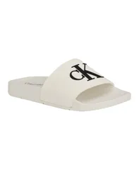 カルバンクライン レディース シューズ サンダル ロゴ Calvin Klein Womens Arin Logo Beach Slide Sandals White ホワイトのサムネイル