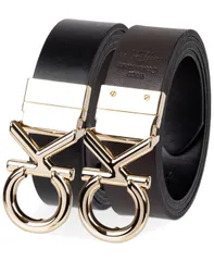 カルバンクライン レディース アクセサリー ベルト Calvin Klein Womens Reversible Puffed CK Monogram Buckle Belt BlackBrown ブのサムネイル