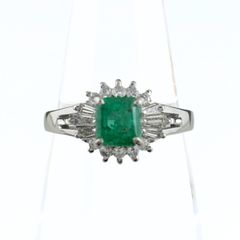 エメラルド0.50ct × ダイヤ0.45ct × プラチナ950 4.78g - メルカリ