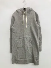 Champion チャンピオン ワンピース MEDIUM グレー コットン スウェット 無地 ブランドロゴ 長袖 ひざ丈 タイト