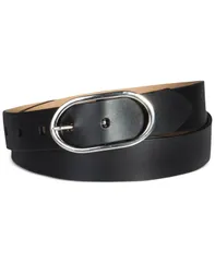 カルバンクライン レディース アクセサリー ベルト Calvin Klein Womens Oval Center Bar Buckle Dress Belt Black ブラックのサムネイル