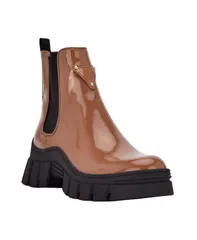 ゲス レディース シューズ ブーツ・レインブーツ チェルシー GUESS Womens Hestia Lug Sole Chelsea Booties Cognac Black ブラックのサムネイル