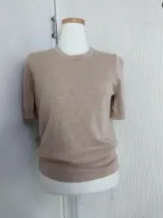 新品) ZARA ザラ ベージュ 半袖 ウールニット