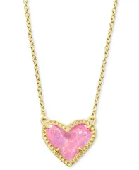 ケンドラスコット レディース アクセサリー ネックレス・チョーカー・ペンダントトップ レース Kendra Scott 14K Gold Plated and Genuine Stone Ari Heart Pendant Necklace Open Yell
