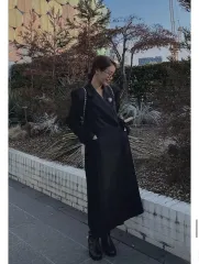 テーラード ロング コート - ブラック/迷 (Me)