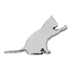 金属 カーステッカー 防水 デカール アクセサリー バッジ キャット シルバー 3Dステッカー 車用 車用 バイク かわいい スーツケース ねこ おしゃれ ステッカー 飾り ネコ キズ隠し 猫 右側 エンブレム 手遊び猫