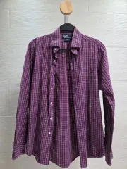 ポロ REGENT CUSTOM FIT チェック シャツ (パープル M)