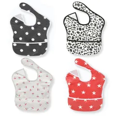 【人気商品】名前入 ポケット付き 柔らかい 軽量 ベビービブ 防水 4枚セット 子供 離乳食エプロン 保育園用 ベビーエプロン 女の子 男の子 食事用エプロン お食事スタイ