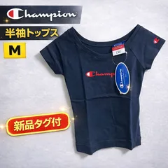 新品未使用 Champion チャンピオン Tシャツ トップス M ネイビー レディース 綿