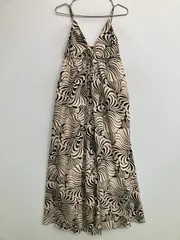ワンピース F アイボリー コットン その他総柄 袖なし ロング・マキシ丈 フレア