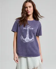アンドノウディス レディース トップス シャツ プリント コットン グラフィック And Now This Womens Cotton Anchor GraphicPrintee Washed Navy Blue ネイビー