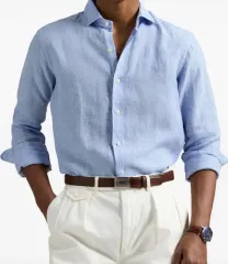 ポロ ラルフローレン リネン シャツ スカイブルー メンズ (未開封)