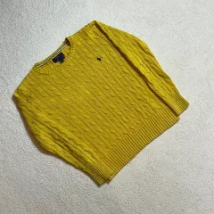 ポロラルフローレン イエロー ケーブル ニット