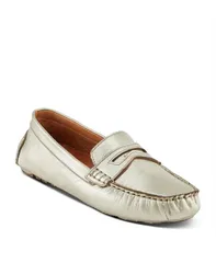 スプリングステップ レディース シューズ パンプス レザー Spring Step Audette Leather Moccasins with Removable Insole and Penny Keeper Silver シルバー