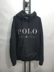 ポロ ラルフローレン フードTシャツ Spellout BIGロゴ ブラック L