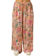 オニール レディース ボトムス カジュアルパンツ ワイドレッグ フラワー柄 フラワー ONeill Womens Milah Camilla Floral Wide Leg Pants Cork
