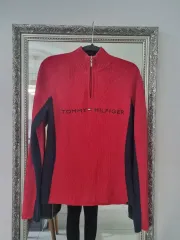 トミーヒルフィガー レディース ゴルフ用 ハーフジップアップ ニット M