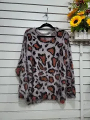 #レディース衣類Queen ヒョウ柄 レオパード 柄 ファー セーター