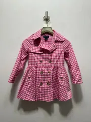 4T ポロ ラルフローレン ピンク CHECK ガールズ トレンチコート