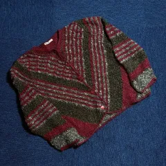 ヴィンテージ ストライプ 編み カーディガン