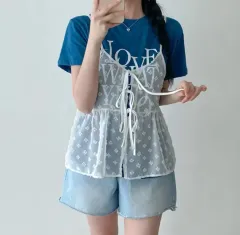 シースルー ノースリーブ レイヤード ビスチェ 白 黒 まとめ