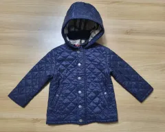 バーバリー キッズ ネイビー キルティング ジャケット(2y)