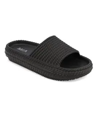 ミア レディース シューズ サンダル MIA Womens Luvly SlipOn Pool Flats Black ブラック