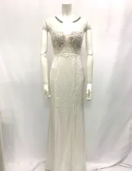 1048 ROBE de FLEURS Glossy ローブドフルールグロッシー キャバクラ ドレス ロングドレス スリット ストーン ノースリーブ レース イベント キャバドレス M