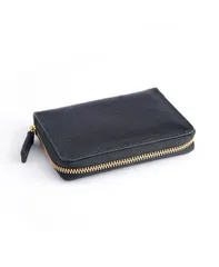 ロイス メンズ アクセサリー 財布 レザー ROYCE New York Mens Pebbled Leather Zippered Credit Card Wallet Black ブラック