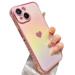 【数量限定】用 ハートケース iPhone 14 ケース 柔軟な TPU シリコン 14 スマホケース メッキ加工 エッジ ラグジュアリー 蛍光色 虹色 マット カバー iPhone ソフト 軽量 耐衝撃 おしゃれ 韓国 可愛い アイフォン 14 ZTOFER