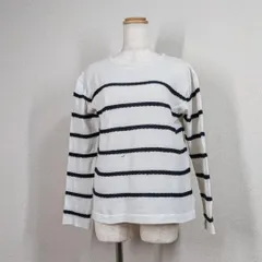 マッキントッシュフィロソフィー ボーダーニット 38 M 白 ネイビー 日本製 コットン 三陽商会 クルーネック マリン