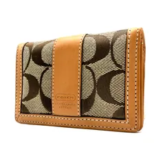 【未使用品】COACH y2k cardcase wallet signature canvas コーチ 小銭入れ ヌメ革 キャンバス シグネチャー