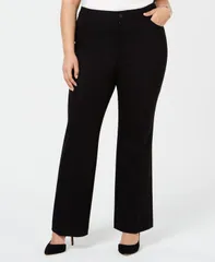 アンクライン レディース ボトムス カジュアルパンツ プラスサイズ パンツ Anne Klein Plus Size WideLeg Trousers Black ブラック