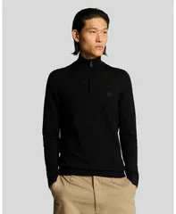 ライルアンドスコット メンズ アウター ニット・セーター ハーフジップ Lyle Scott Mens Eagle Merino Quarter Zip Sweater Jet black ブラックのサムネイル