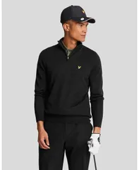 ライルアンドスコット メンズ アウター ニット・セーター ハーフジップ Lyle Scott Mens Golf Quarter Zip Merino Sweater Jet black ブラックのサムネイル