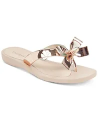 ゲス レディース シューズ サンダル GUESS Womens Tutu Eva Fashion Bow Detail Flip Flop Sandals Rose Gold Mirror Metalのサムネイル