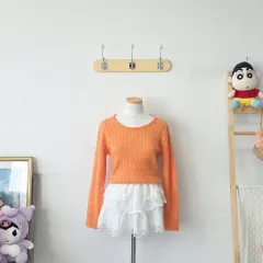 ヴィンテージ MIXXO オレンジ ケーブル編み Tシャツ