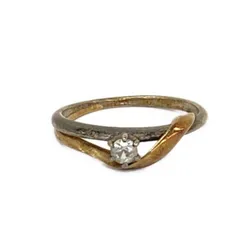 4℃(ヨンドシー) リング - K10YG×シルバー×クリア