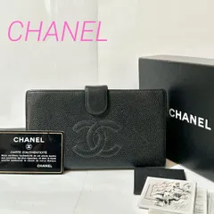 CHANEL キャビアスキン ココマーク 10109198 長財布 レザー クラシックライン CCロゴ エンボス ブラック B0540130y