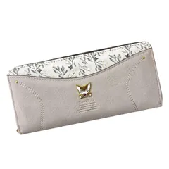 [K-PARTS] BebeDayan べべダヤン ミモザポケット 長財布 ロングウォレット ラウンドファスナー レディース長財布 ダヤン わちふぃーるど ラウンドファスナー 長札 合皮 レディース かわいい おしゃれ (ベージュ) 