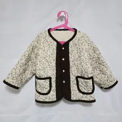 フラワーパターン ブラウン シープスキン コーデュロイ ジャケット キッズ 5-6歳 1021