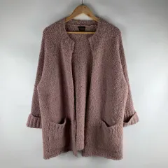 マッシモドゥッティ ピンク ブークレ ニット カーディガン M 251019