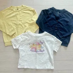 UNIQLO 110 紫外線 ブロック カーディガン イェロー ネイビー ちいかわ 半袖T まとめ