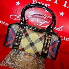 ダックス(DAKS) エナメル チェック ショルダーバッグ 31x15x14