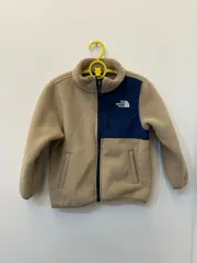 110) ザノースフェイス キッズ ベージュ ブルー ツートン フリース