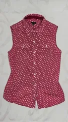 レッドホワイト ドット シャツ ベスト