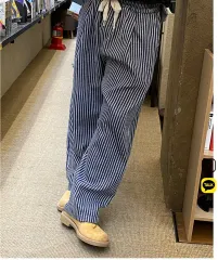 ストライプ シャーリング パンツ